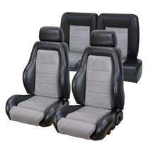 Mustang 03-04 Cobra Style Seat Upholstery w/ Seat Foam Black Vinyl/Graphite Insert (84-86) Hatchback