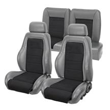 Mustang 03-04 Cobra Style Upholstery w/ Seat Foam Charcoal Gray/Black Suede Insert (84-86) Hatchback
