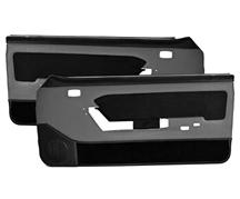 Mustang Power Window Door Panels Smoke Gray w/ Black Suede Insert/ Black Carpet (87-89) Hardtop