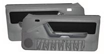 Mustang Power Window Door Panels Smoke Gray w/ Black Suede Insert/Gray Map Pocket (90-91)