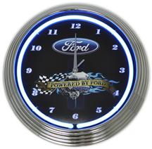 Powered By Ford Neon Clock