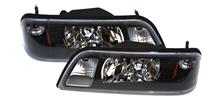 1987-93 Mustang Black One Piece Headlight Pair