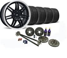 1987-93 Mustang Black SVE 5-Lug Conversion Wheel & Nitto Tire Kit - 17X9