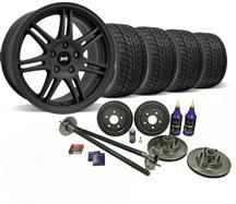 1987-93 Mustang Flat Black SVE 5-Lug Conversion Wheel & Nitto Tire Kit - 17X9
