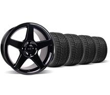 1979-93 Mustang Black 03 Cobra Wheel & Nitto Tire Kit - 17X9